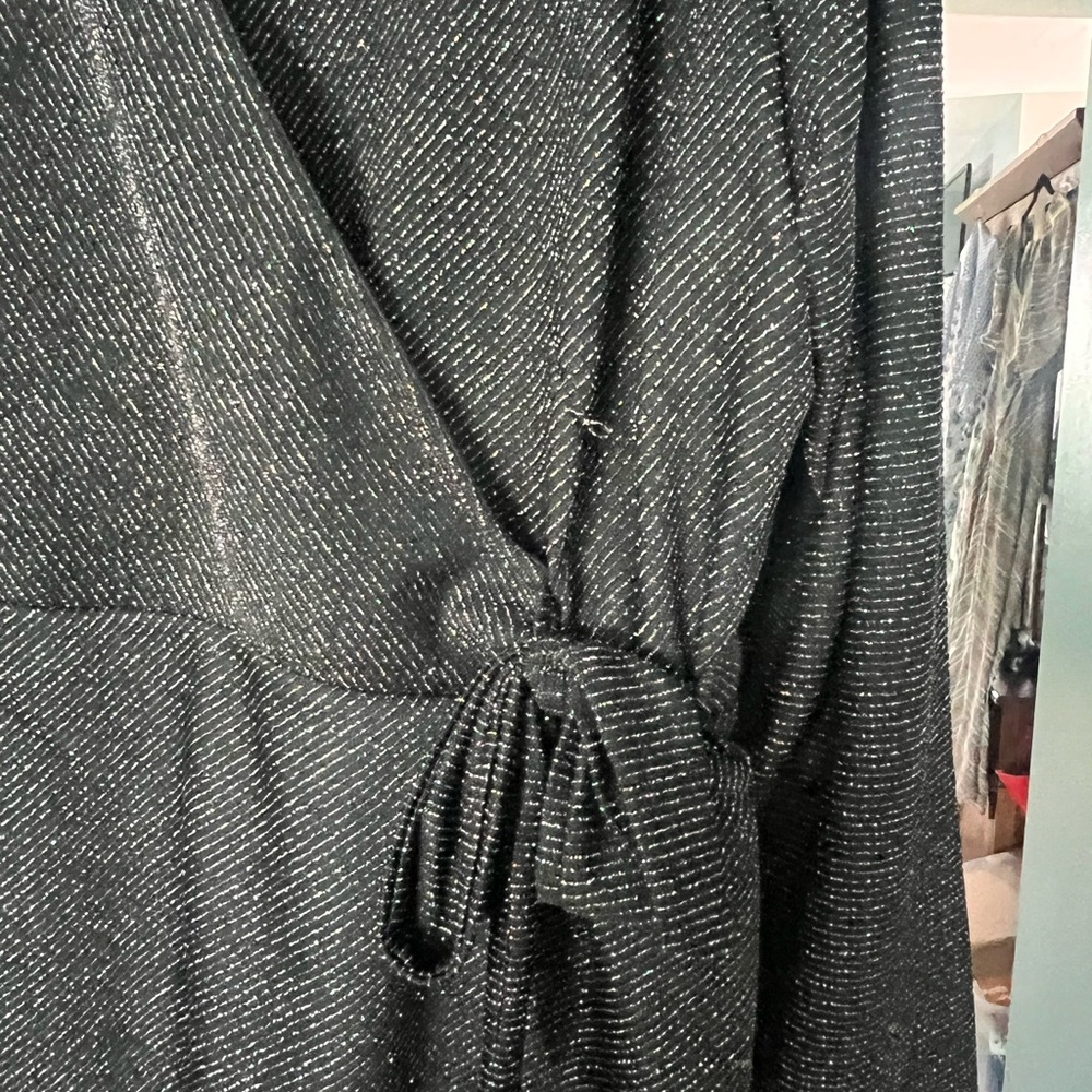 Shimmering Faux Wrap Blouse - Picture 3 of 3